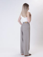 Pantalone bella puro lino grigio