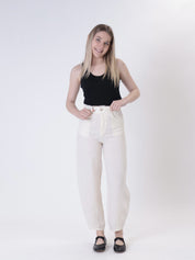 Butter pure linen barrel trousers