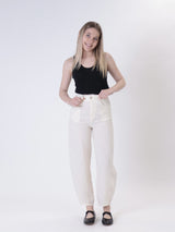 Butter pure linen barrel trousers