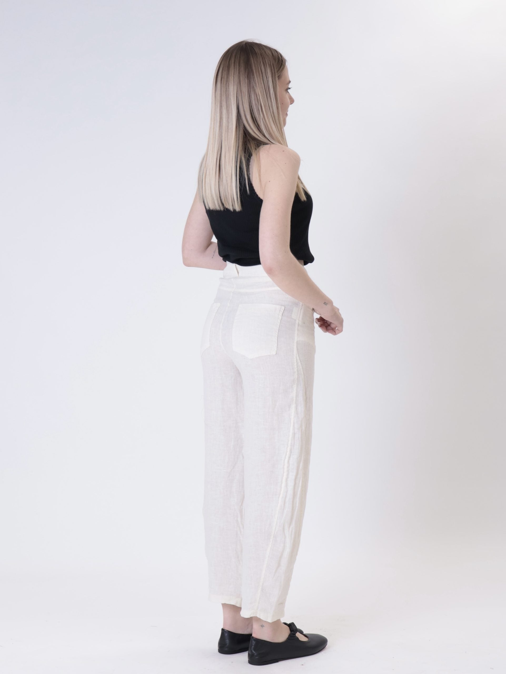 Butter pure linen barrel trousers