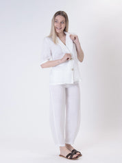Giacca m/m puro lino bianco