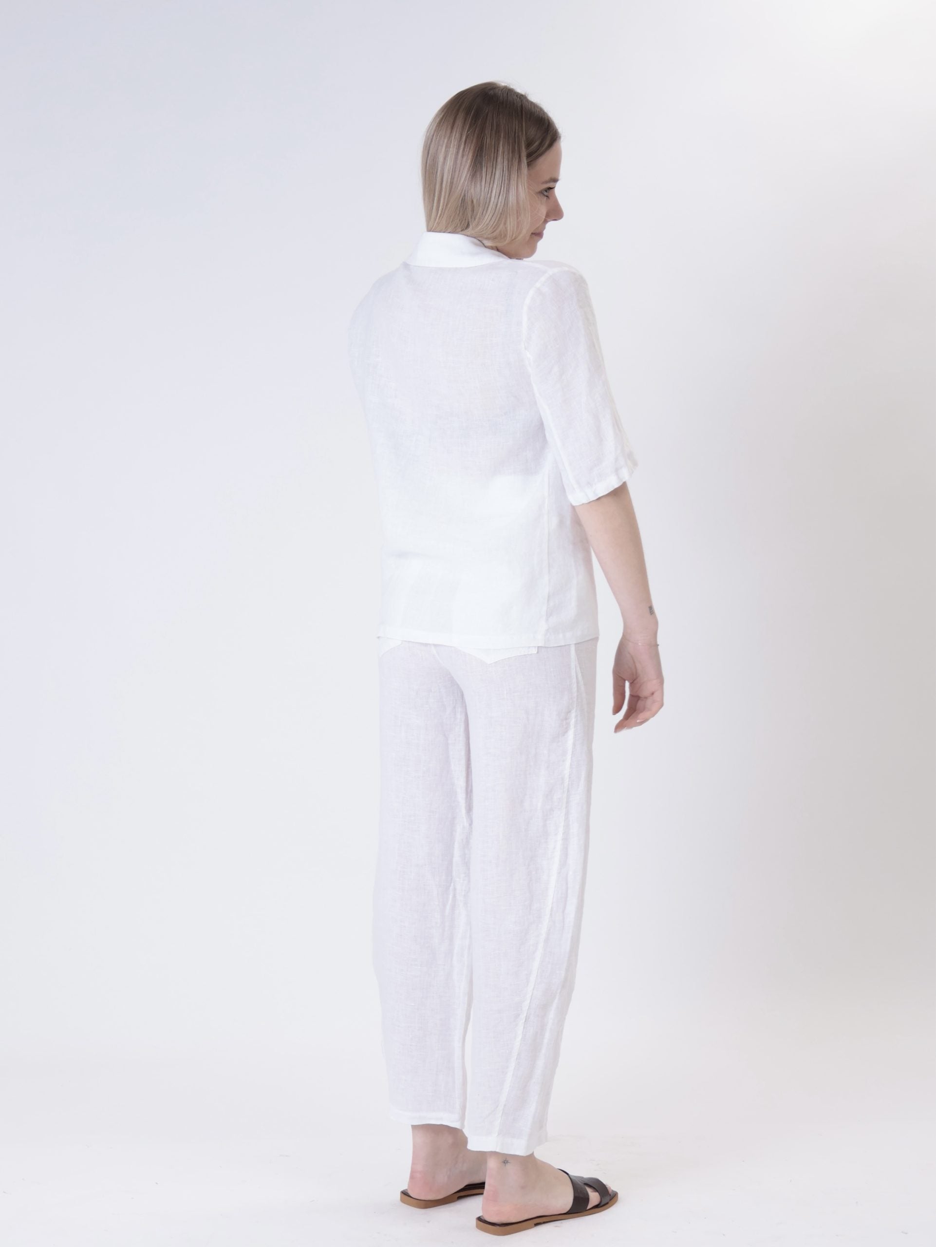 Giacca m/m puro lino bianco