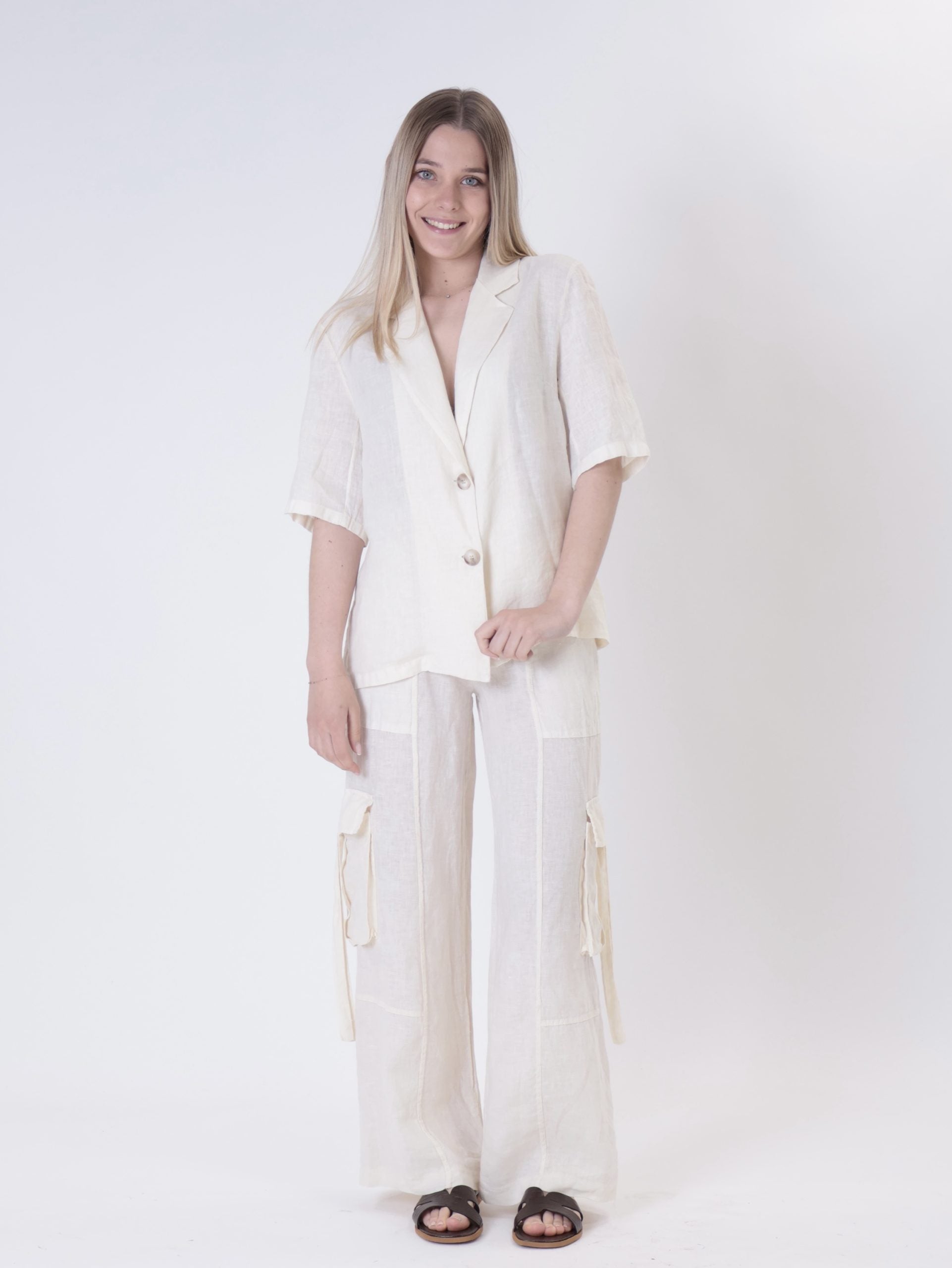 Men's pure linen butter jacket