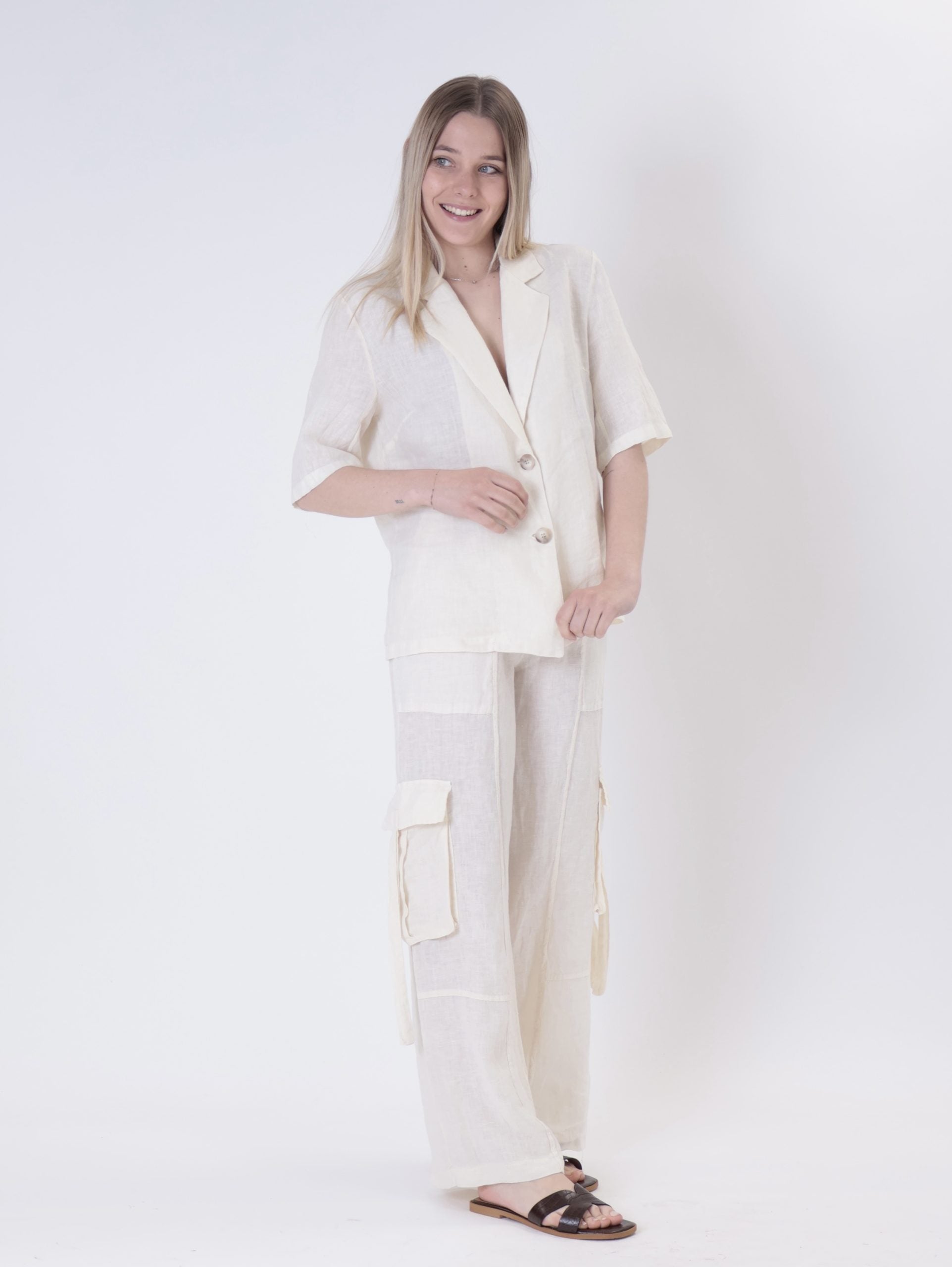 Men's pure linen butter jacket