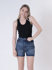 Violet denim shorts