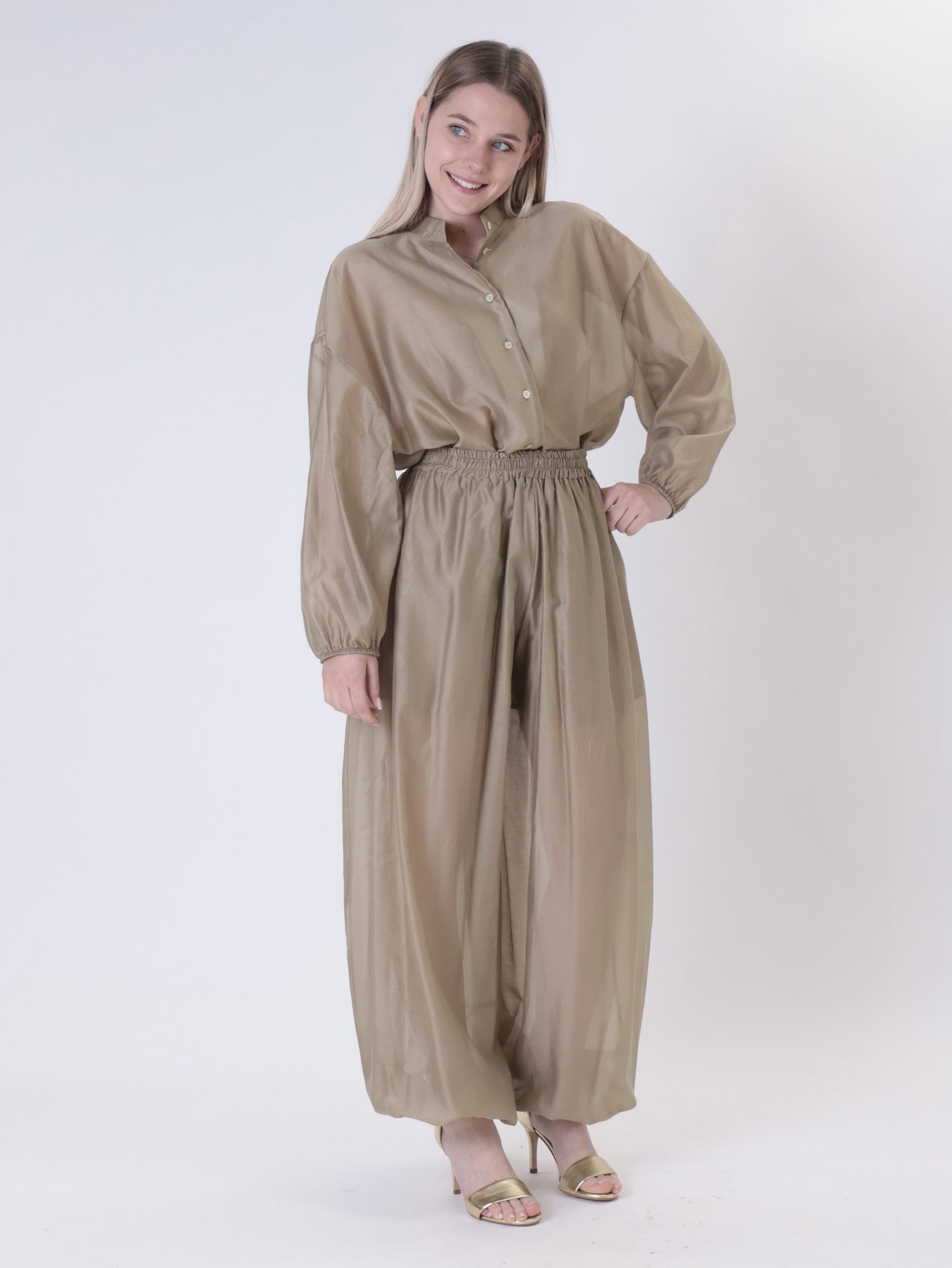 Camicia manica elastico firenze sabbia