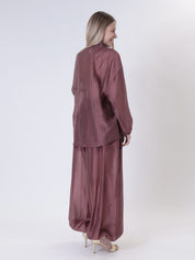 Shirt with elasticated cuff, Florence wine