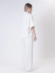 White Tencel shirt with sequin pocket