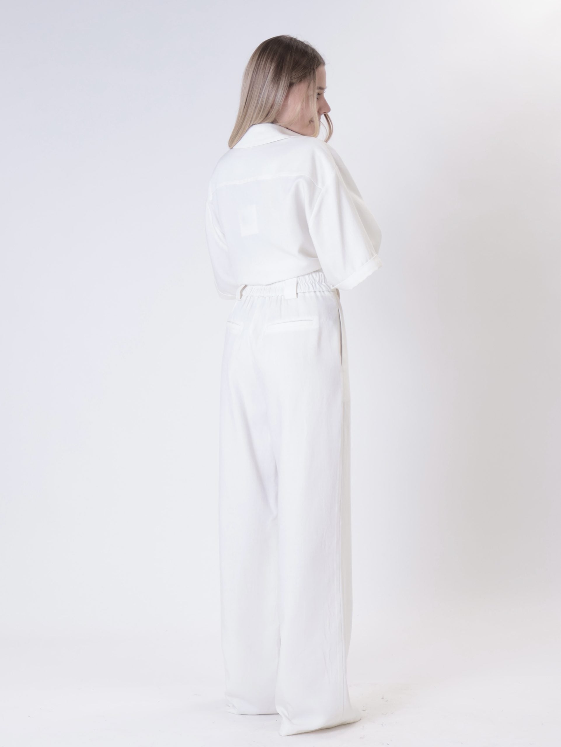 Pantalone tencel bianco
