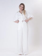 Pantalone tencel bianco
