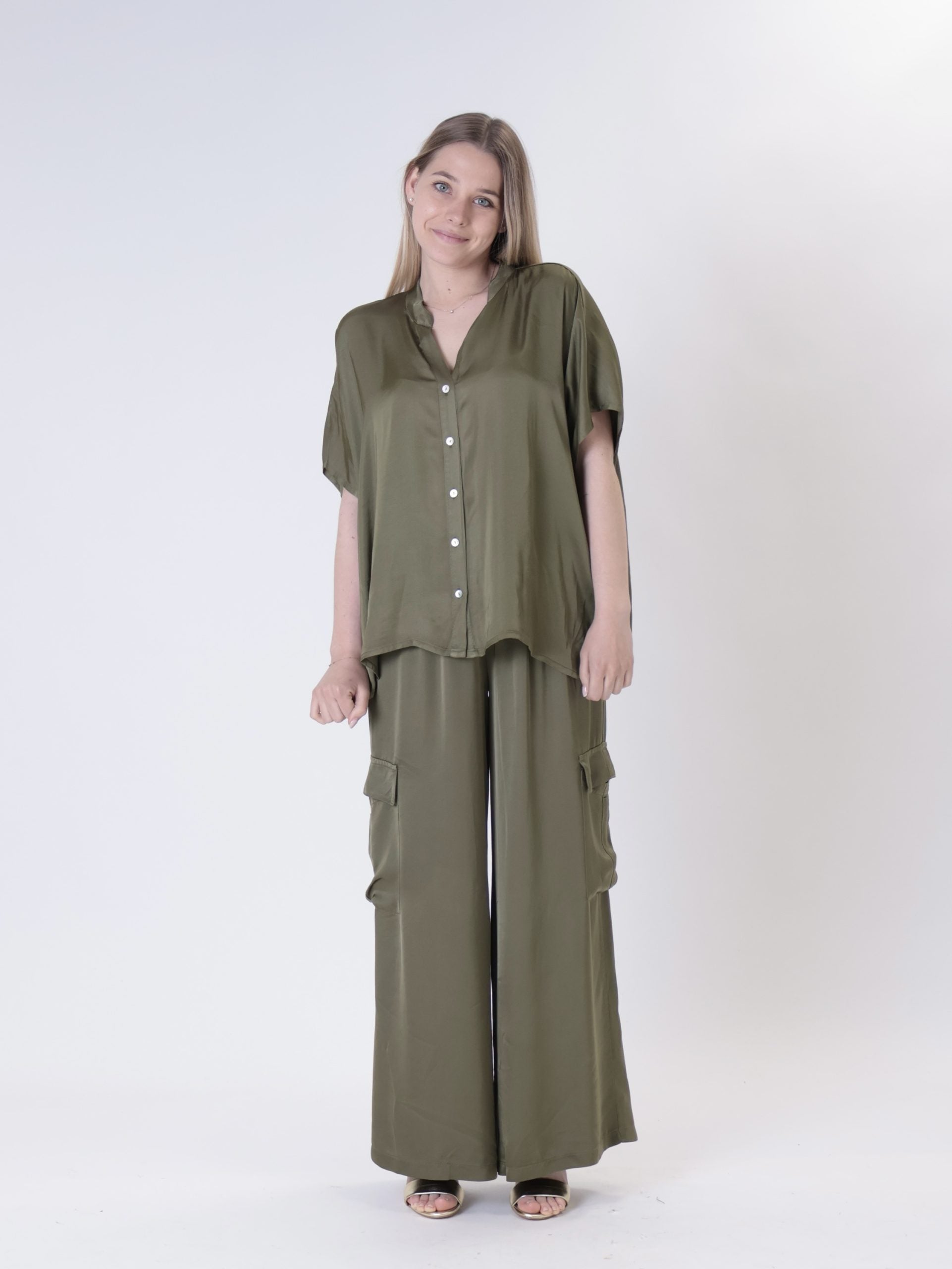 Military 100% viscose blouse