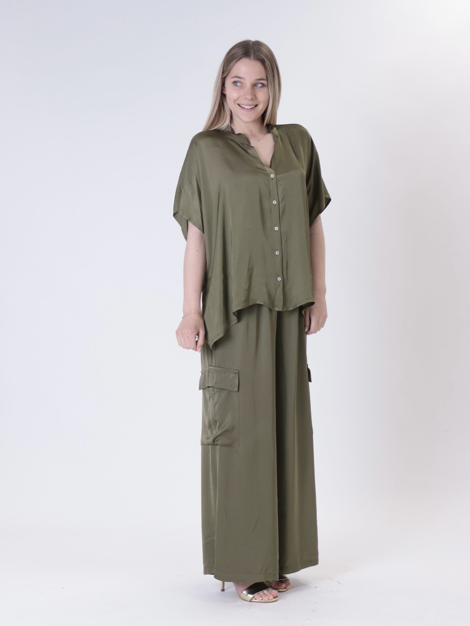 Military 100% viscose blouse
