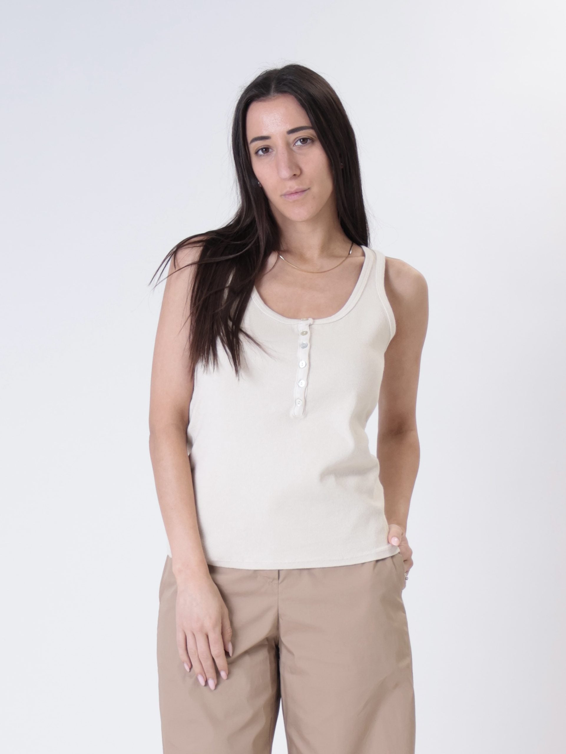 Ribbed henley tank top (colors inside)