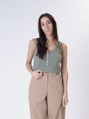Ribbed henley tank top (colors inside)