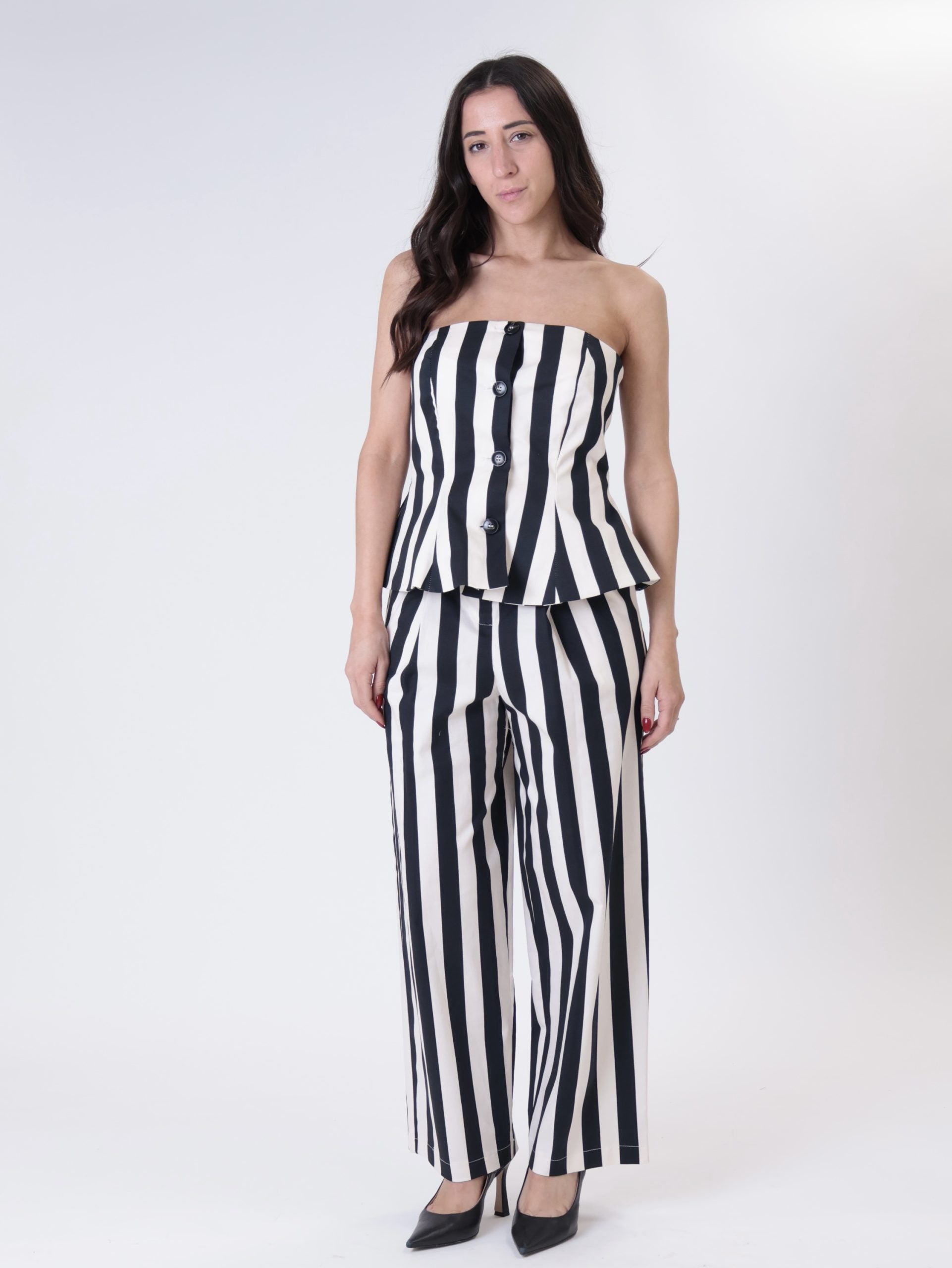 Top bandeau lady black/white