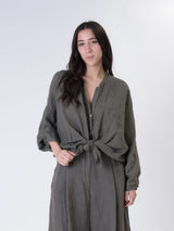 Camicia manica lunga 100% lino militare