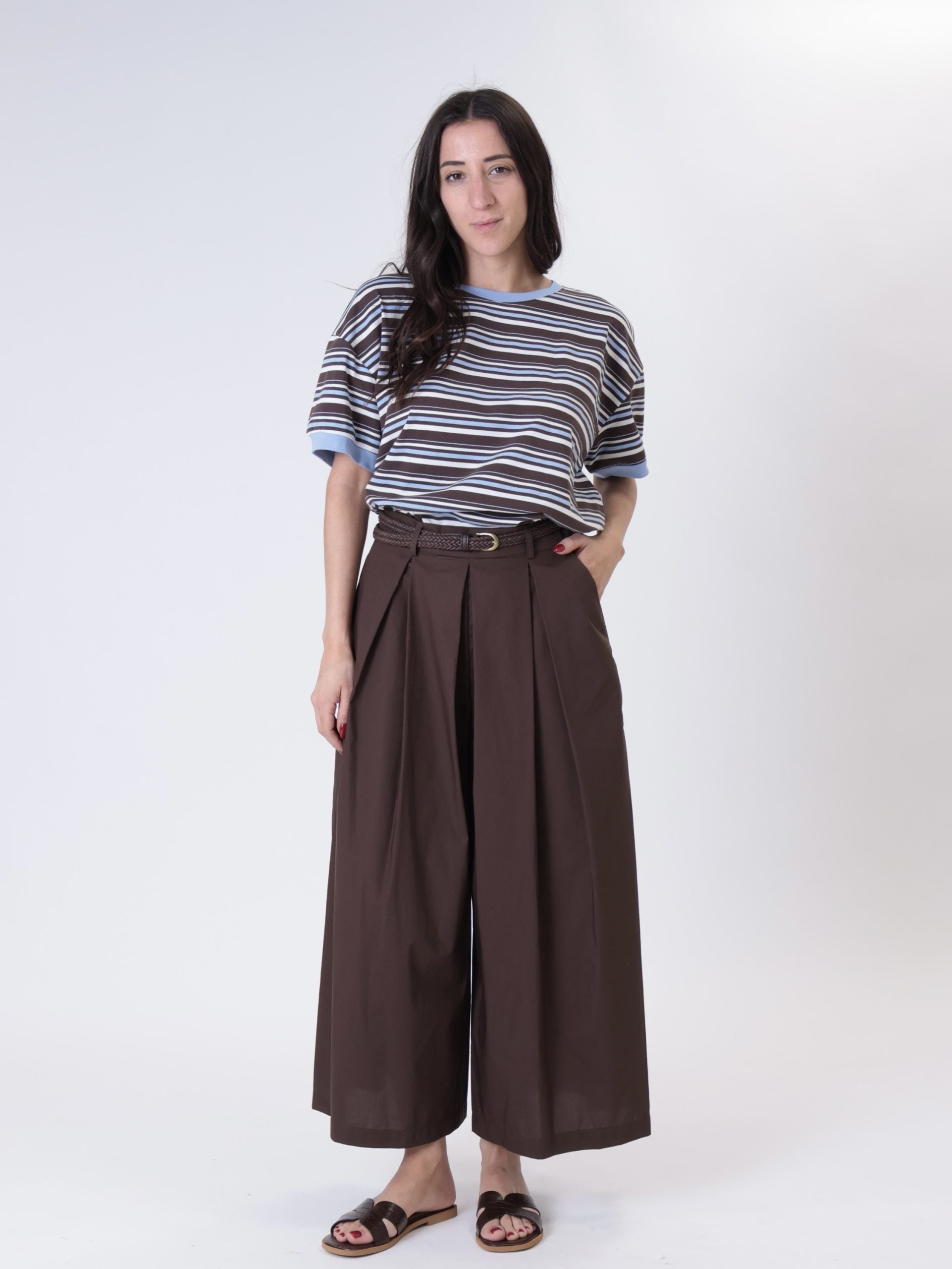 T-shirt m/m riga moro/celeste