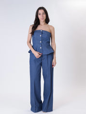 Top fascia bottoni chambray