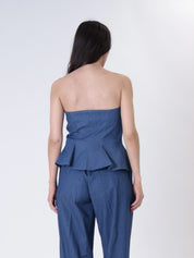 Top fascia bottoni chambray