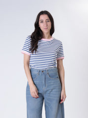 T-shirt riga larga bordo contrasto (colori all'interno)