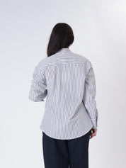 White/dark brown striped shirt