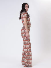 Brick zig-zag trousers