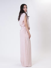 Pantalone pinces 100% lino cipria