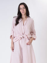 Dusty pink 100% linen long-sleeved shirt