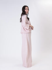 Barrel trousers 100% linen powder pink