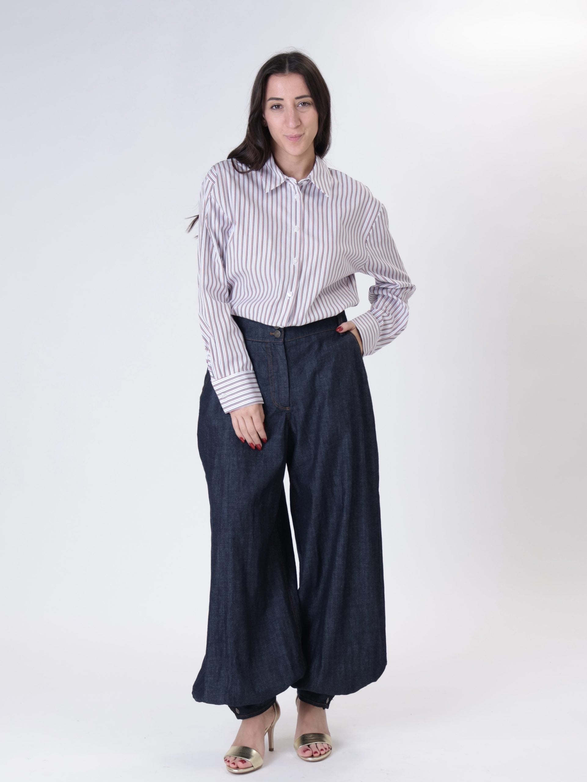 Dark denim trousers