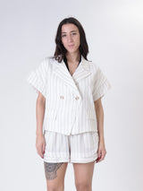 Natural pinstripe men's jacket