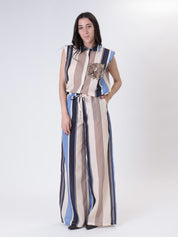 Light blue sequined pocket trousers
