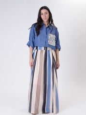 Light blue denim skirt