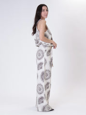 Jewel-pattern butter trousers