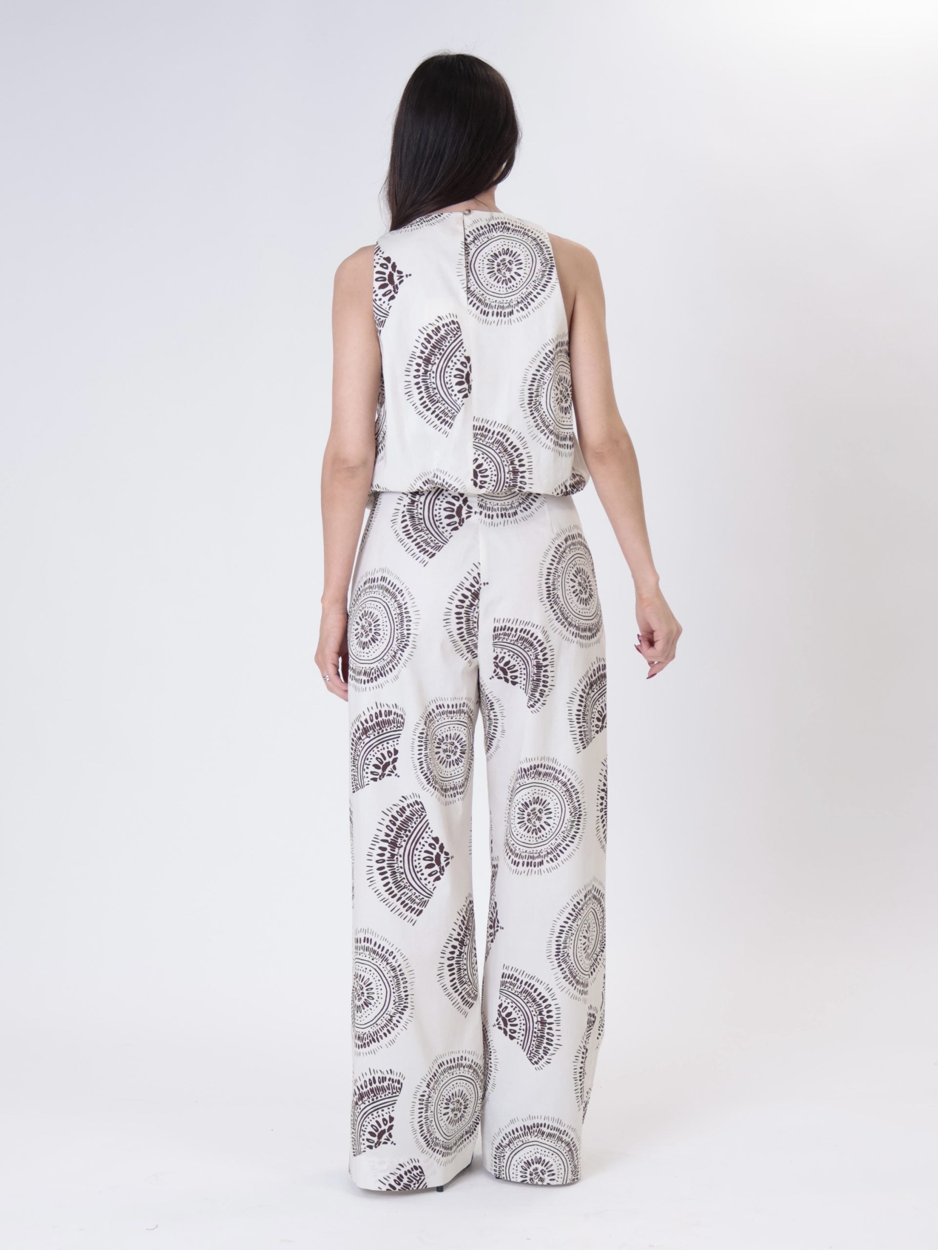 Jewel-pattern butter trousers