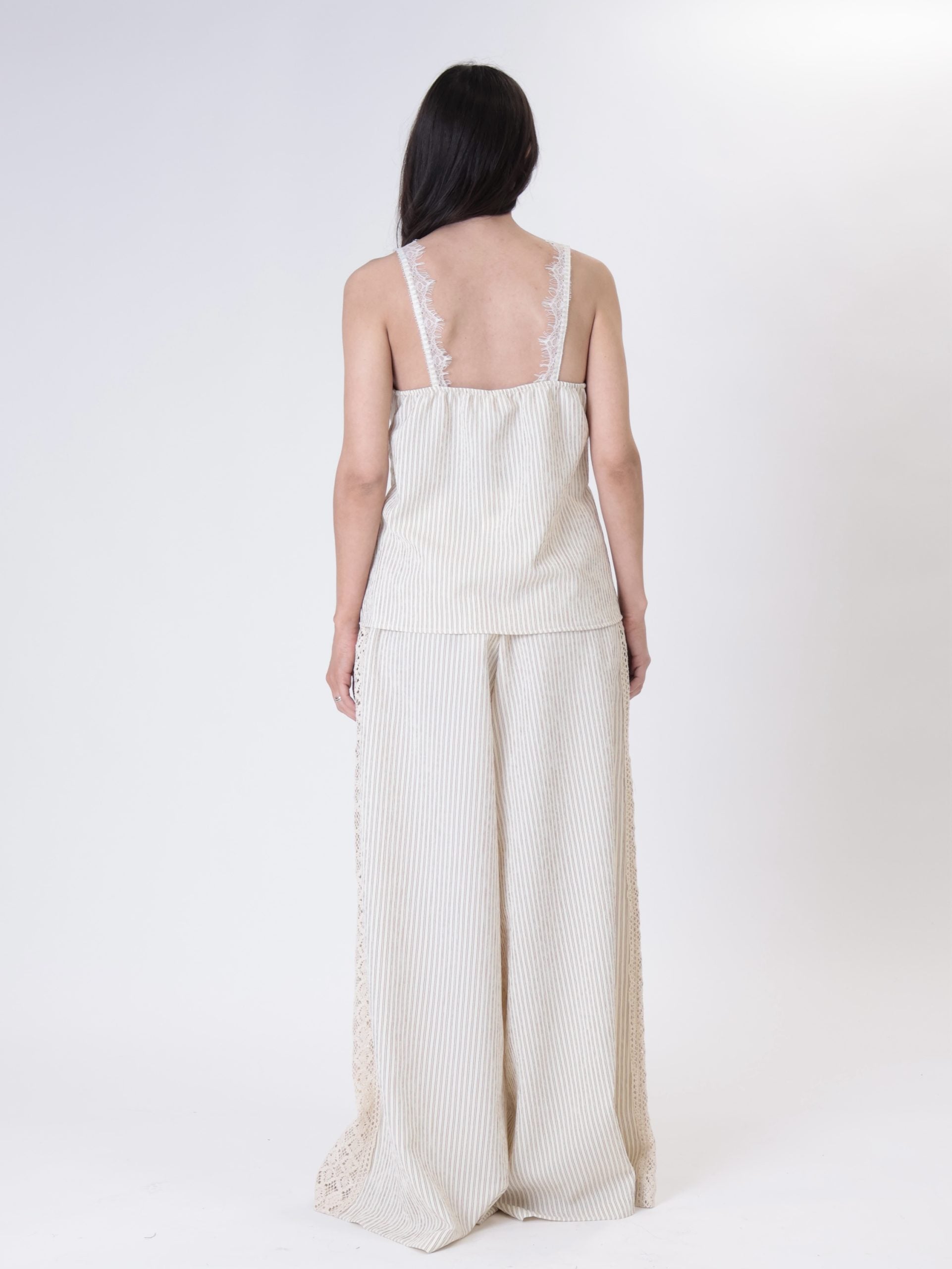 Top riga bordo pizzo beige