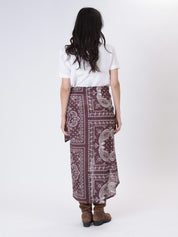 Bordeaux bandana sarong skirt