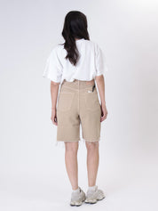 Beige denim shorts