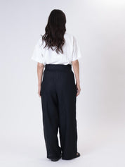Pantalone lady nero 100% lino