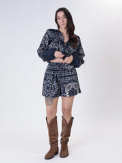 Blue bandana shirt