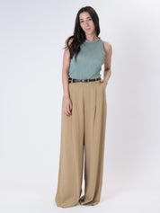 Aqua striped lurex top