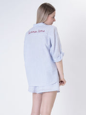 Camicia "summer time" righe celeste