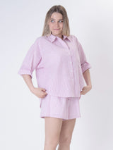 Camicia "summer time" righe rosa PREORDINE 07/06