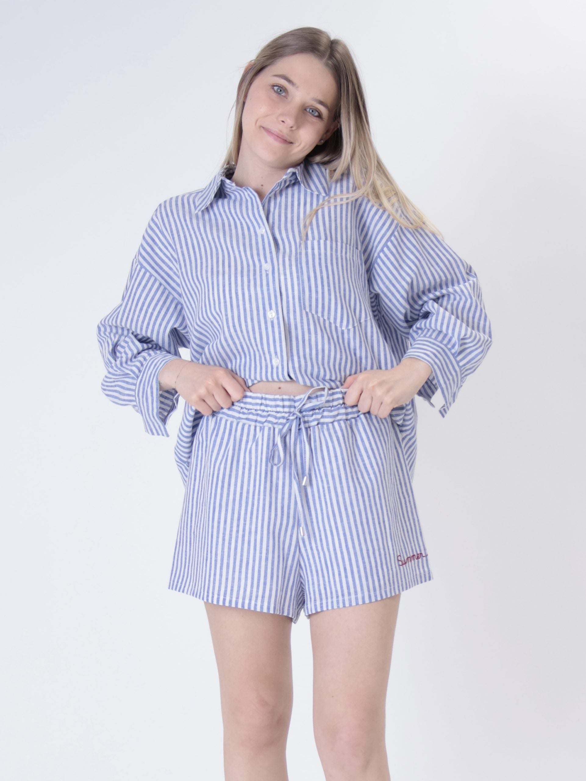 Camicia "summer time" righe blu