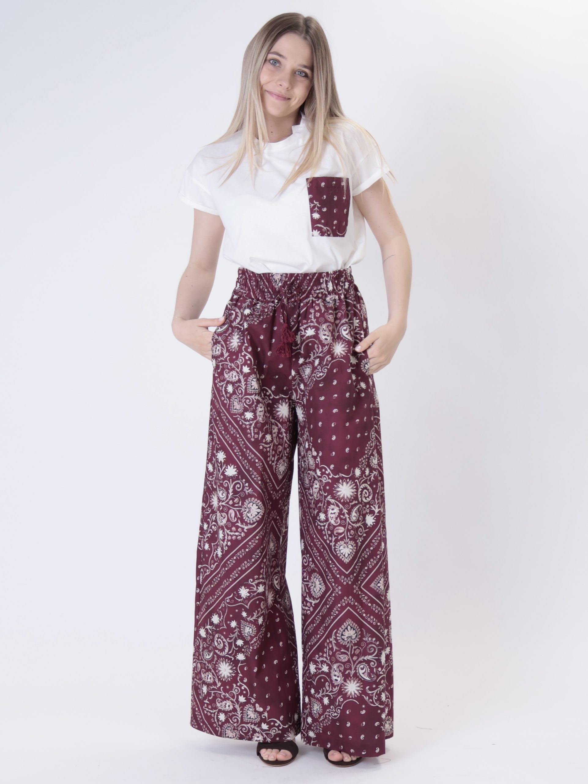 Bandana trousers wine