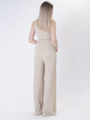 Pantalone lurex righe oro