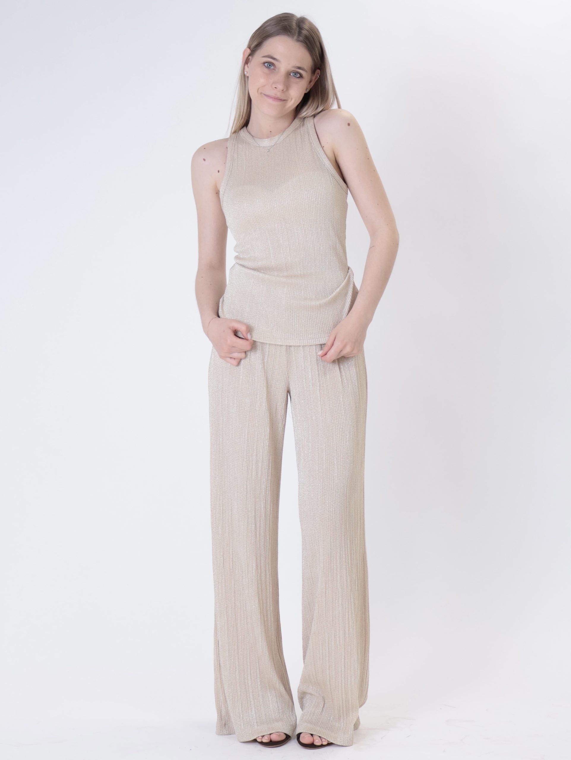 Top lurex righe oro
