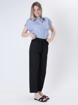 Black cotton trousers