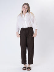 Dark brown cotton trousers