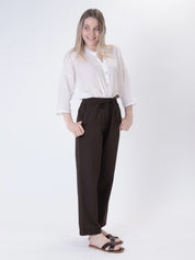 Dark brown cotton trousers
